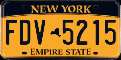 NY license plate FDV5215