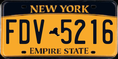 NY license plate FDV5216
