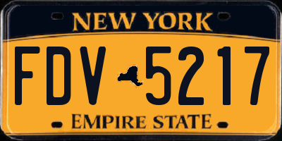 NY license plate FDV5217