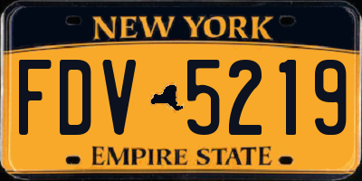 NY license plate FDV5219
