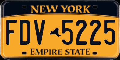 NY license plate FDV5225
