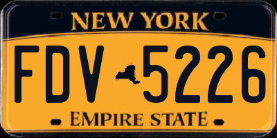 NY license plate FDV5226