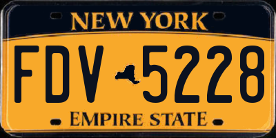 NY license plate FDV5228