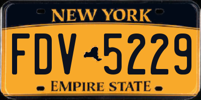 NY license plate FDV5229