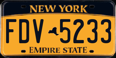 NY license plate FDV5233