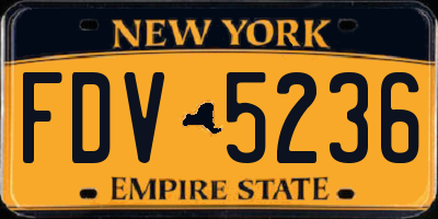 NY license plate FDV5236