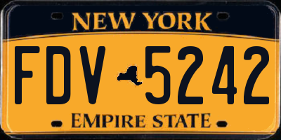 NY license plate FDV5242