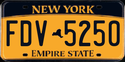 NY license plate FDV5250