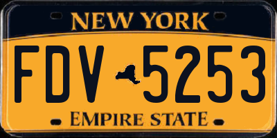 NY license plate FDV5253