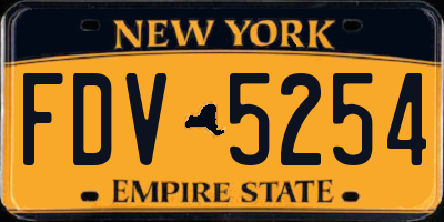 NY license plate FDV5254
