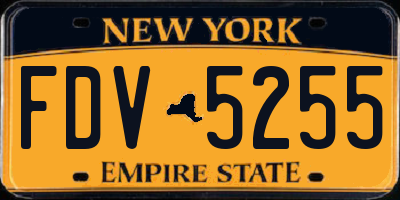 NY license plate FDV5255