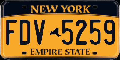 NY license plate FDV5259