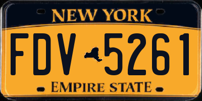 NY license plate FDV5261