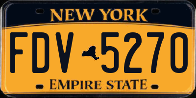 NY license plate FDV5270