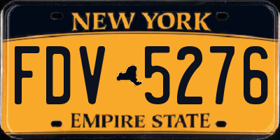NY license plate FDV5276