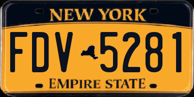 NY license plate FDV5281