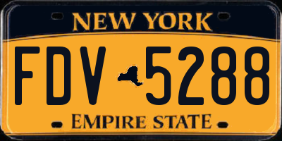 NY license plate FDV5288