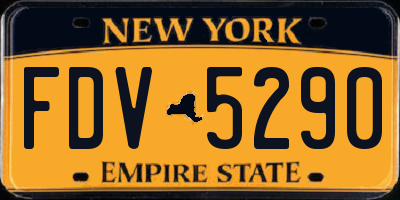NY license plate FDV5290