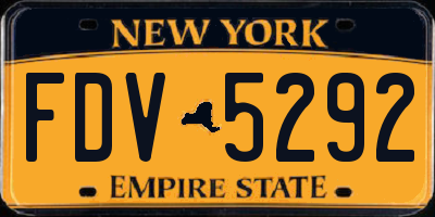 NY license plate FDV5292