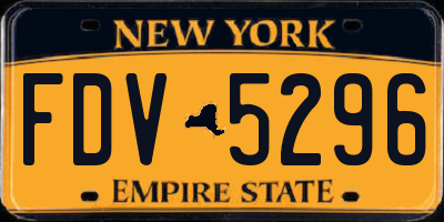 NY license plate FDV5296