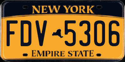 NY license plate FDV5306