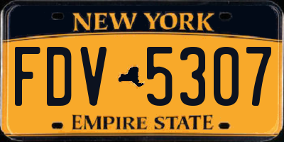NY license plate FDV5307