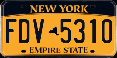 NY license plate FDV5310