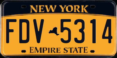 NY license plate FDV5314