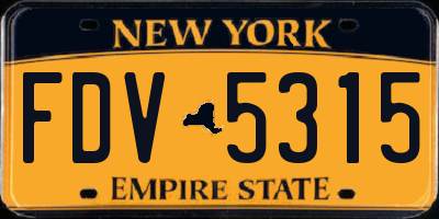 NY license plate FDV5315