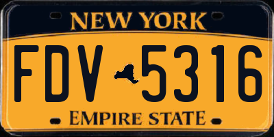 NY license plate FDV5316