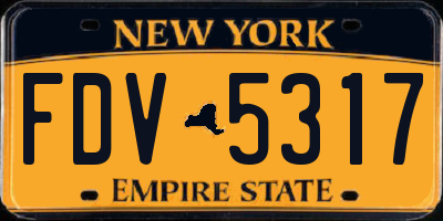 NY license plate FDV5317