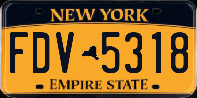 NY license plate FDV5318
