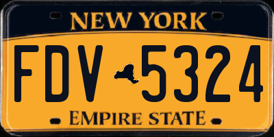 NY license plate FDV5324