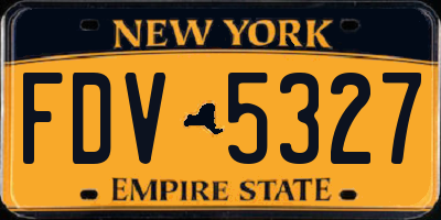 NY license plate FDV5327