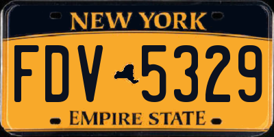 NY license plate FDV5329
