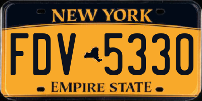 NY license plate FDV5330