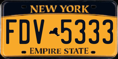 NY license plate FDV5333