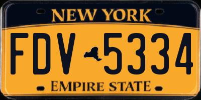 NY license plate FDV5334
