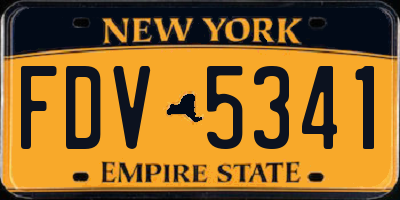 NY license plate FDV5341