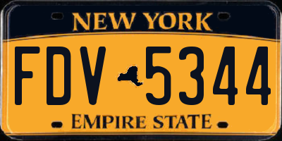 NY license plate FDV5344