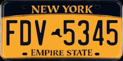 NY license plate FDV5345