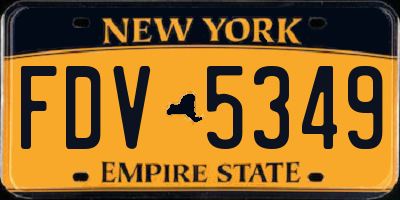 NY license plate FDV5349