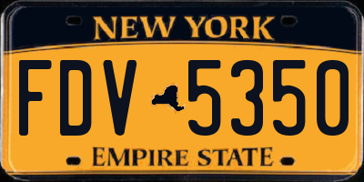 NY license plate FDV5350
