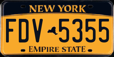 NY license plate FDV5355