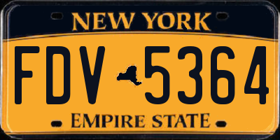NY license plate FDV5364