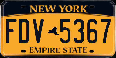 NY license plate FDV5367