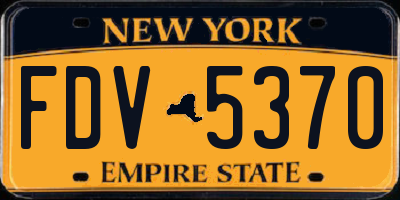 NY license plate FDV5370