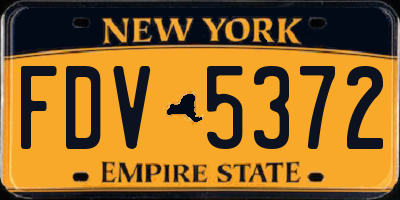 NY license plate FDV5372