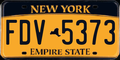 NY license plate FDV5373