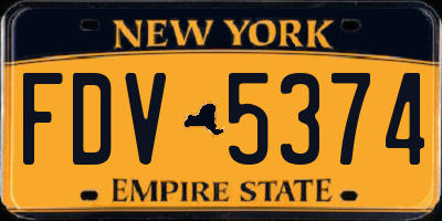 NY license plate FDV5374